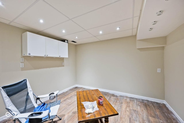 1093 Springwater Dr, Greenwood, IN 46143 - unfurnished room featuring wood finished floors, recessed lighting, and a drop ceiling