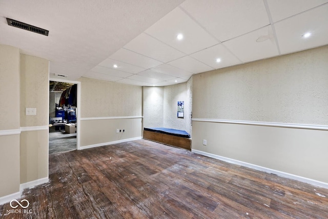 1093 Springwater Dr, Greenwood, IN 46143 - spare room with wood finished floors, a textured wall, and recessed lighting