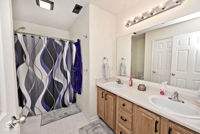 1093 Springwater Dr, Greenwood, IN 46143 - full bath with double vanity and curtained shower