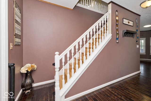1093 Springwater Dr, Greenwood, IN 46143 - staircase with baseboards and hardwood / wood-style floors