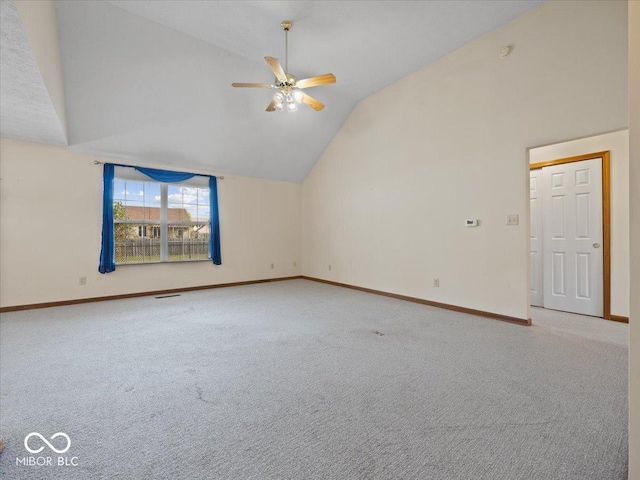 294 Keller Dr, Greenfield, IN 46140 - bonus room featuring lofted ceiling, a ceiling fan, and carpet flooring
