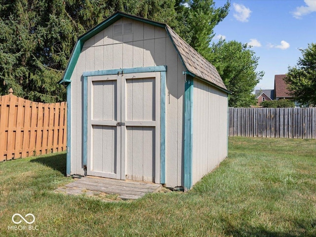 294 Keller Dr, Greenfield, IN 46140 - view of shed with a fenced backyard