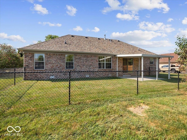 294 Keller Dr, Greenfield, IN 46140 - back of property with brick siding and a shingled roof
