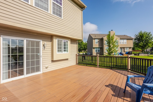 11761 Boothbay Ln, Fishers, IN 46037 - wooden deck featuring a residential view