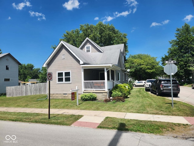 201 N Leland St, Fortville, IN 46040 - view of front of home with covered porch and a shingled roof