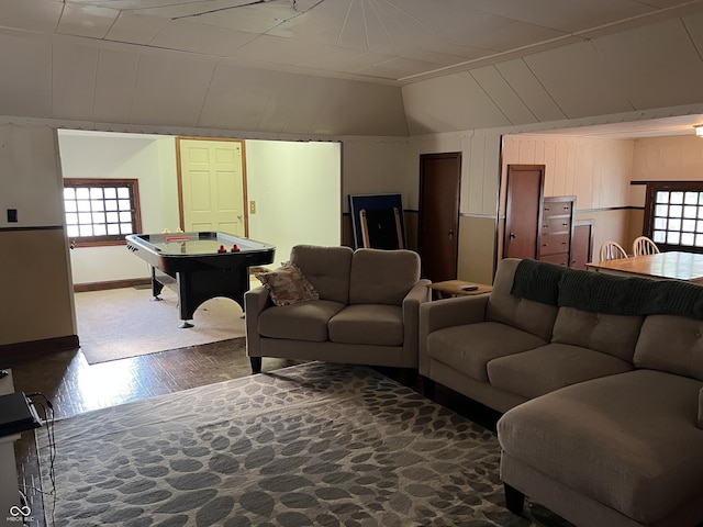 519 E Wabash Ave, Crawfordsville, IN 47933 - living room with lofted ceiling, plenty of natural light, and wood finished floors