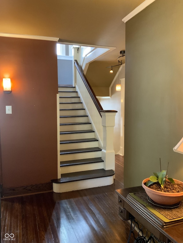 519 E Wabash Ave, Crawfordsville, IN 47933 - stairs with wood finished floors