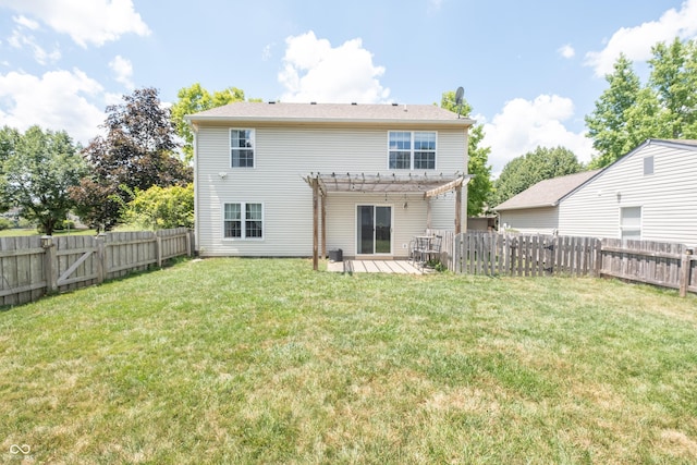 10301 Cerulean Dr, Noblesville, IN 46060 - rear view of house with a pergola, a fenced backyard, and a patio area