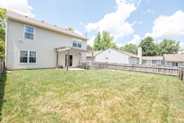 10301 Cerulean Dr, Noblesville, IN 46060 - back of house featuring a pergola, a fenced backyard, and a patio area