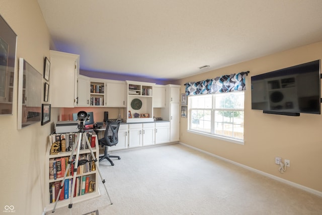 10301 Cerulean Dr, Noblesville, IN 46060 - office area with light carpet and built in desk