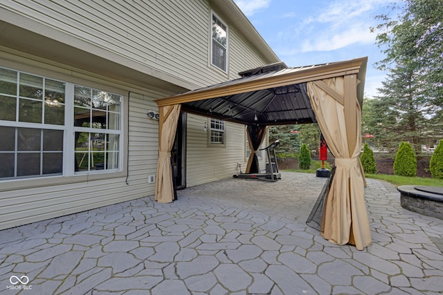 8850 Tanner Dr, Fishers, IN 46038 - view of patio featuring a gazebo and an outdoor fire pit