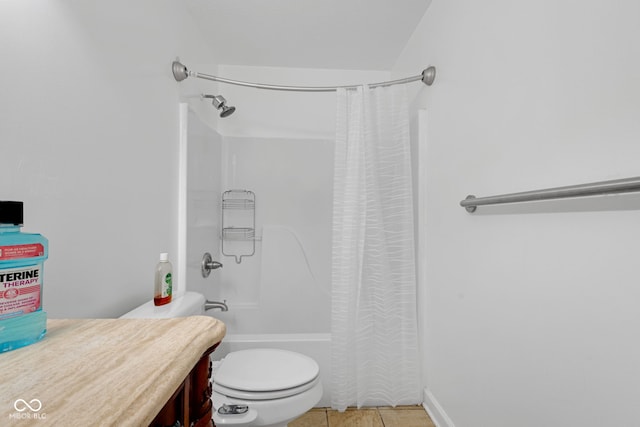 8850 Tanner Dr, Fishers, IN 46038 - full bathroom with shower / bathtub combination with curtain, vanity, and tile patterned floors