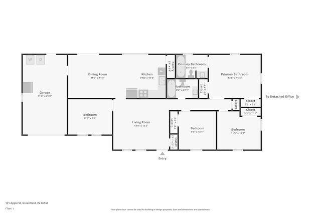 121 Apple St, Greenfield, IN 46140 - view of room layout