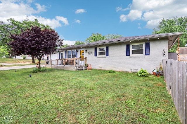 121 Apple St, Greenfield, IN 46140 - ranch-style house featuring crawl space, brick siding, and a deck