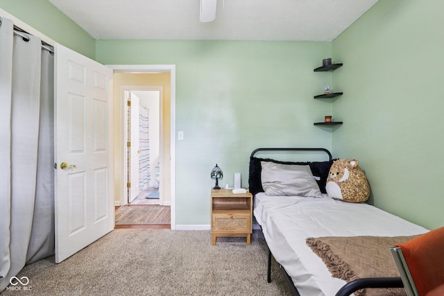 121 Apple St, Greenfield, IN 46140 - carpeted bedroom with ceiling fan and baseboards