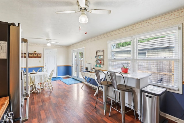 121 Apple St, Greenfield, IN 46140 - dining space with a ceiling fan and wood finished floors