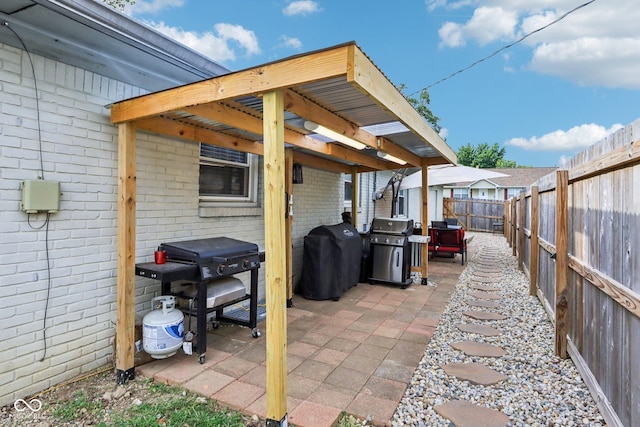 121 Apple St, Greenfield, IN 46140 - fenced backyard featuring area for grilling and a patio
