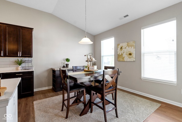 9801 Zion Way, Pendleton, IN 46064 - dining area with lofted ceiling and wood finished floors