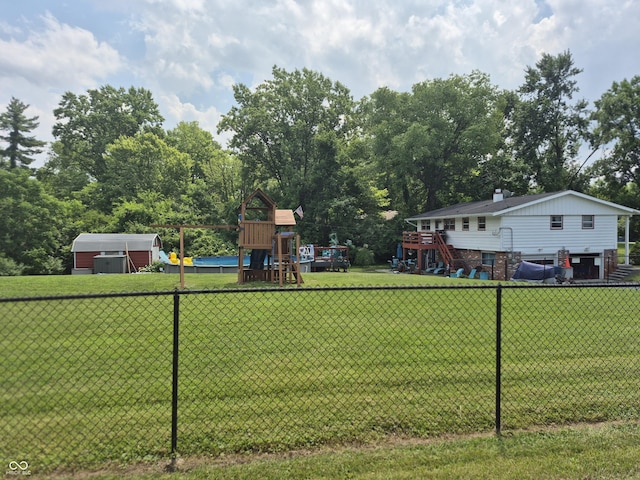 7802 Fall Creek Rd, Indianapolis, IN 46256 - view of yard featuring a playground