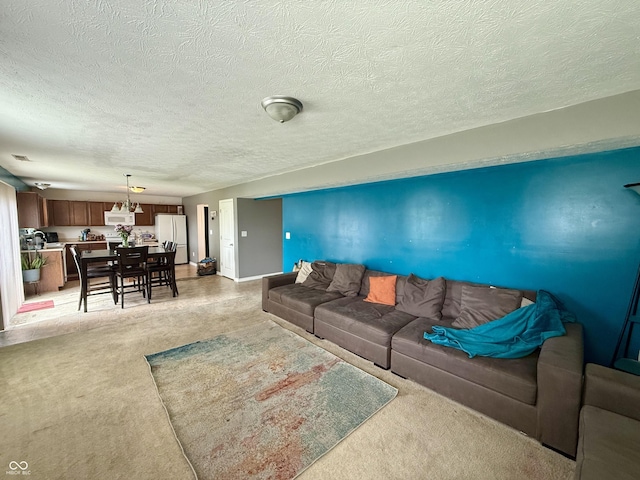 5020 Long Iron Dr, Indianapolis, IN 46235 - living area featuring light colored carpet and a textured ceiling