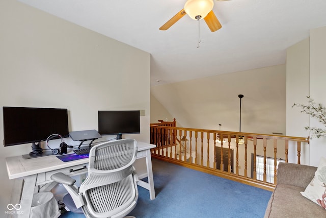 5034 Aspen Crest Ln, Indianapolis, IN 46254 - carpeted office with a ceiling fan