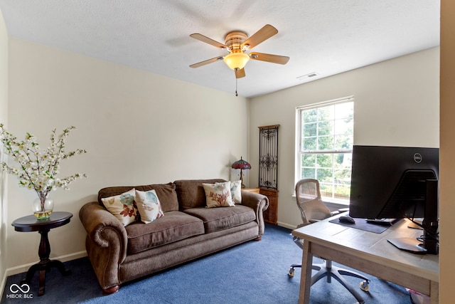 5034 Aspen Crest Ln, Indianapolis, IN 46254 - home office featuring carpet flooring and ceiling fan
