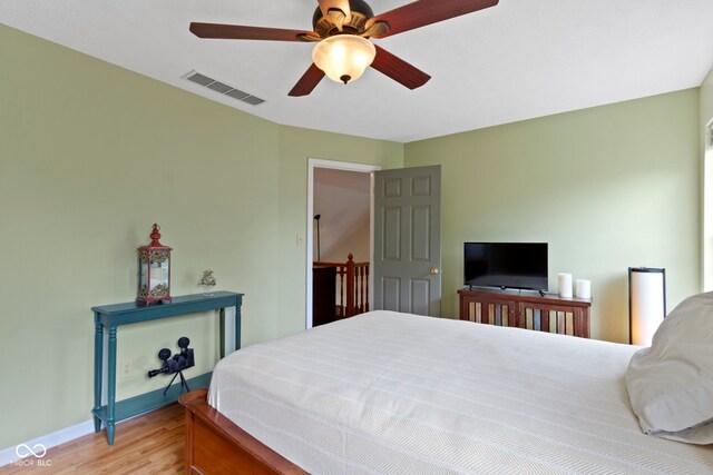 5034 Aspen Crest Ln, Indianapolis, IN 46254 - bedroom featuring light wood-style floors and ceiling fan