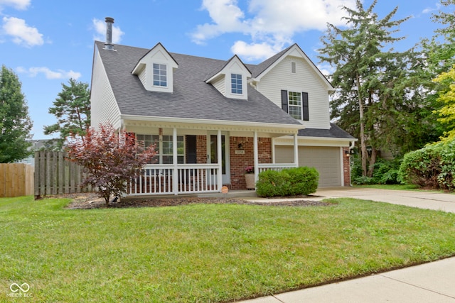 5034 Aspen Crest Ln, Indianapolis, IN 46254 - view of front of property featuring covered porch, concrete driveway, an attached garage, brick siding, and roof with shingles