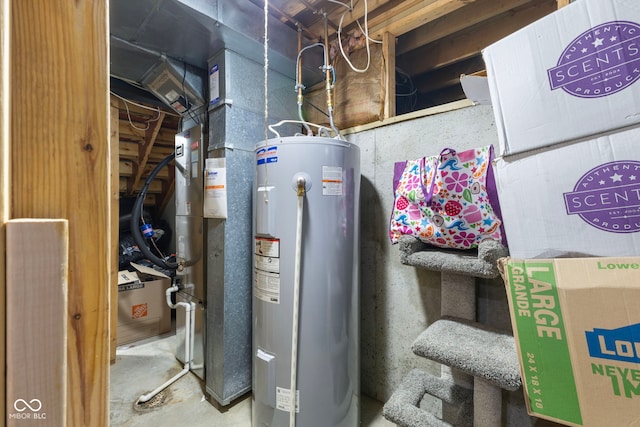10532 Beacon Ln, Indianapolis, IN 46256 - utility room featuring electric water heater