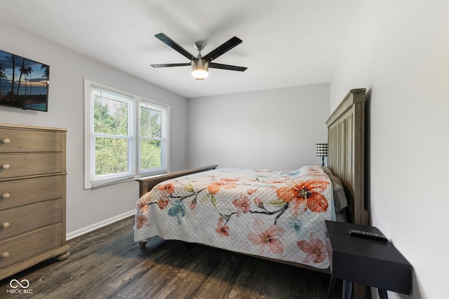 10532 Beacon Ln, Indianapolis, IN 46256 - bedroom featuring dark wood finished floors and ceiling fan
