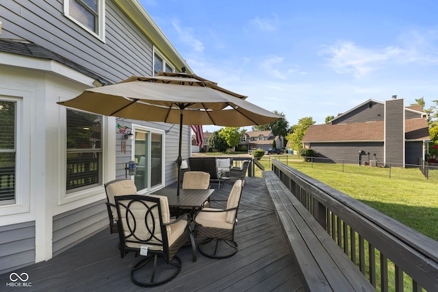 10532 Beacon Ln, Indianapolis, IN 46256 - wooden terrace with outdoor dining area