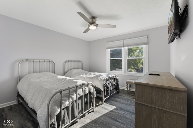 10532 Beacon Ln, Indianapolis, IN 46256 - bedroom with dark wood-style floors and a ceiling fan