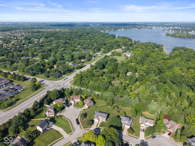 10532 Beacon Ln, Indianapolis, IN 46256 - aerial view of property's location with a nearby body of water and a forest