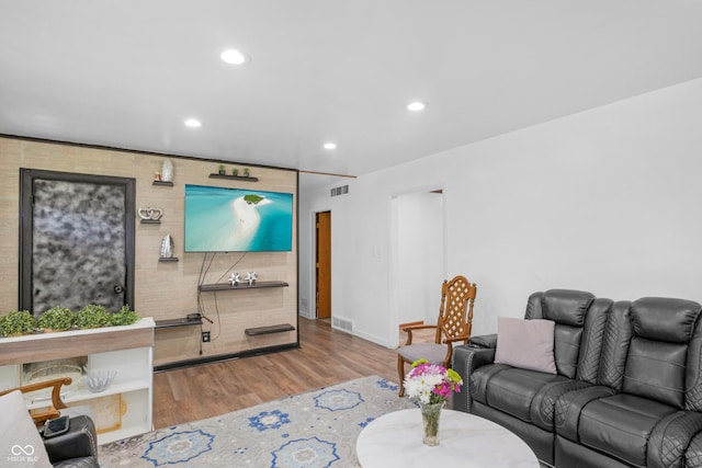 157 E Hill Valley Dr, Indianapolis, IN 46227 - living area with wood finished floors and recessed lighting