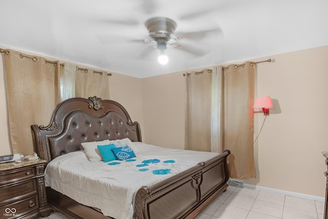 157 E Hill Valley Dr, Indianapolis, IN 46227 - bedroom with light tile patterned floors and a ceiling fan
