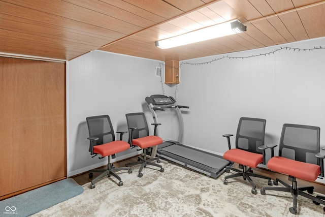 157 E Hill Valley Dr, Indianapolis, IN 46227 - rec room featuring wooden ceiling and baseboards