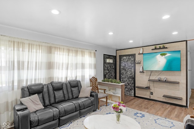 157 E Hill Valley Dr, Indianapolis, IN 46227 - living area featuring wood finished floors and recessed lighting