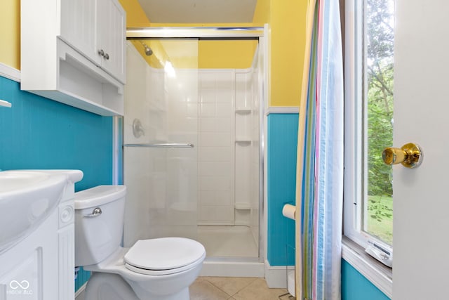 812 Eaglewood Dr, Zionsville, IN 46077 - full bath featuring a shower stall, tile patterned flooring, and vanity