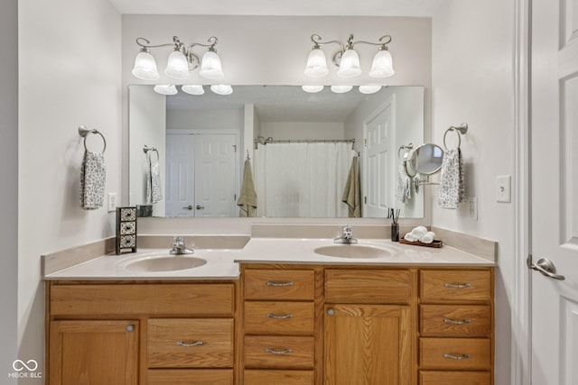 1272 Townsend Dr, Greenwood, IN 46143 - full bath featuring double vanity and a shower with curtain