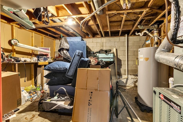 3909 Richelieu Ct, Indianapolis, IN 46226 - unfinished below grade area with water heater