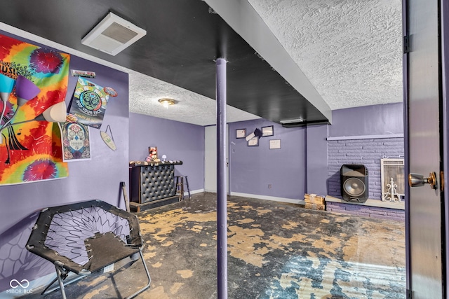 3909 Richelieu Ct, Indianapolis, IN 46226 - finished below grade area featuring a textured ceiling