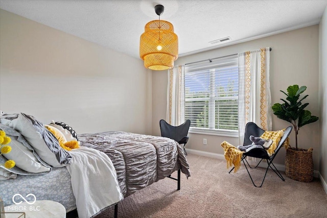 11322 Sea Side Ct, Fishers, IN 46040 - carpeted bedroom with baseboards and a textured ceiling