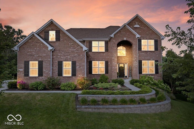 11322 Sea Side Ct, Fishers, IN 46040 - view of front of property featuring a lawn and brick siding