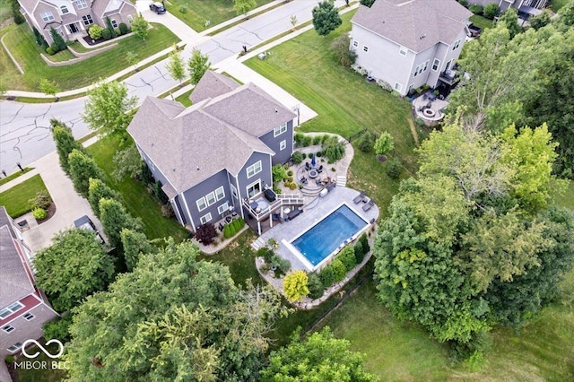 11322 Sea Side Ct, Fishers, IN 46040 - aerial perspective of suburban area featuring a pool area