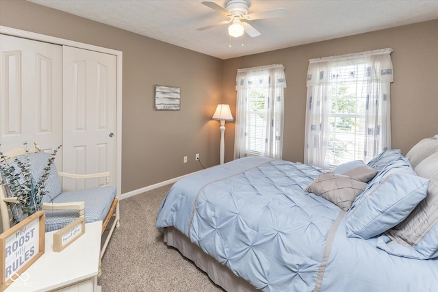 13059 Cirrus Dr, Fishers, IN 46037 - carpeted bedroom with a closet and a ceiling fan
