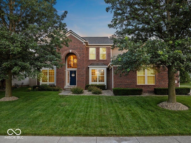 13059 Cirrus Dr, Fishers, IN 46037 - view of front of property with brick siding and a front yard