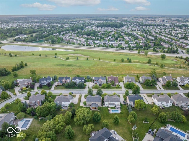13059 Cirrus Dr, Fishers, IN 46037 - aerial perspective of suburban area featuring a large body of water and a local golf course