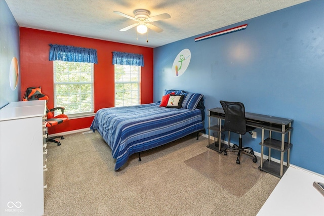 13059 Cirrus Dr, Fishers, IN 46037 - bedroom featuring a textured ceiling and a ceiling fan