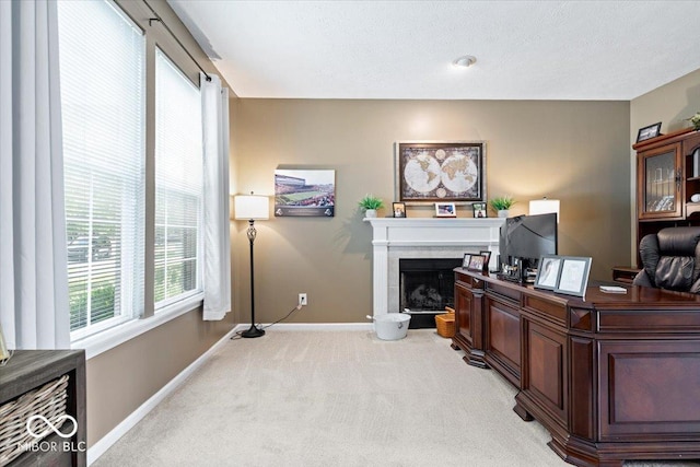 16009 Tenor Way, Noblesville, IN 46060 - office area featuring light colored carpet and a fireplace