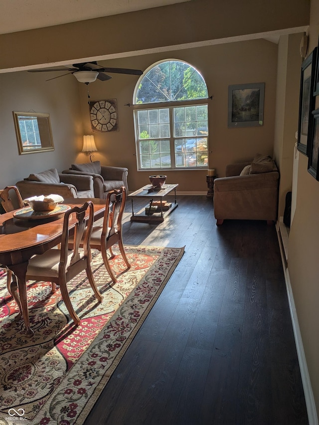 7327 Newbury Ct, Fishers, IN 46038 - dining space with hardwood / wood-style flooring and a ceiling fan